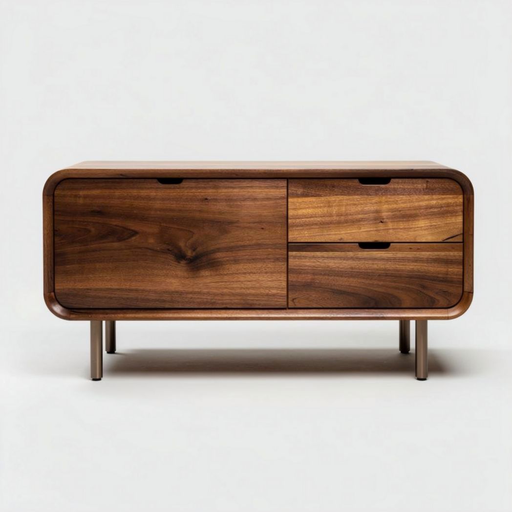 Mobiletto in legno di noce con cassetti misura 120 x 60 x 45cm