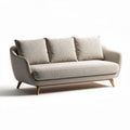 Divano tre posti in tessuto color beige con cuscini sfoderabili 180 x 85 x 75cm