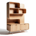Mobile contenitore in legno di betulla con ripiani e cassetti 80 x 40 x 150cm