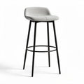 Sgabello da bar in tessuto grigio con struttura in metallo nero 45 x 45 x 100cm