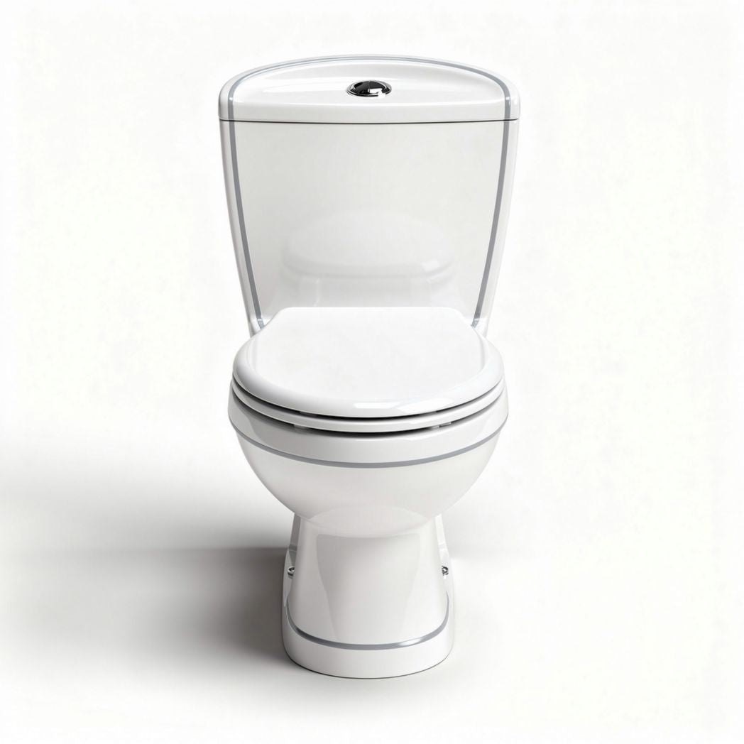 WC in ceramica bianca con coprivaso trasparente misure 70 x 40 x 40cm