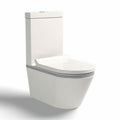 Wc sospeso monoblocco in ceramica bianca con sedile morbido 50 x 36 x 80cm