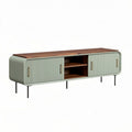 Mobiletto moderno in legno e metallo 160 x 40 x 50cm colore verde e marrone